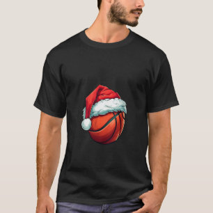 Basketball Ball Santa Hat Funny Christmas Xmas Men T-Shirt