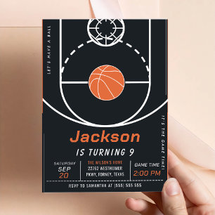 Basketball Ball Sports Birthday Invitation
