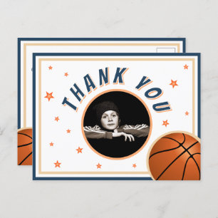 Basketball Ball Sports Birthday Photo Thank you Postcard