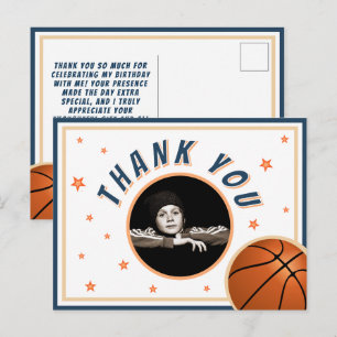 Basketball Ball Sports Birthday Photo Thank you Postcard