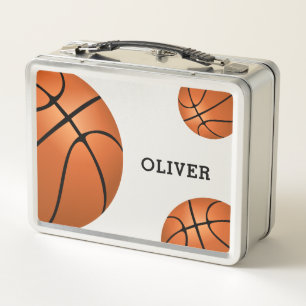 Basketball Ball Sports Custom Name Metal Lunch Box