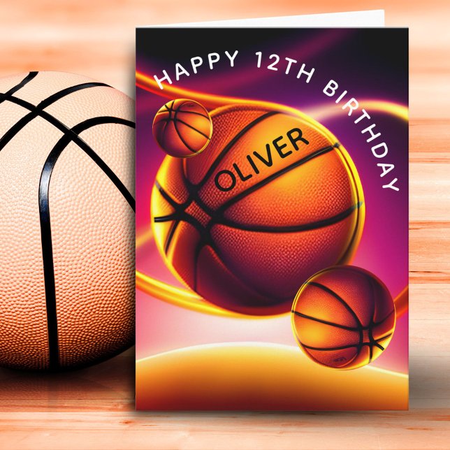 Basketball Ball Sports Happy Birthday Card (Creator Uploaded)