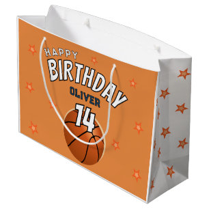 Basketball Ball Sports Happy Birthday Party Large Gift Bag