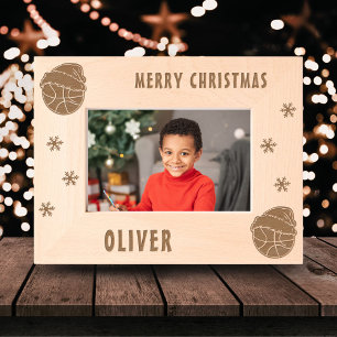 Basketball Ball Sports Merry Christmas Etched Frames