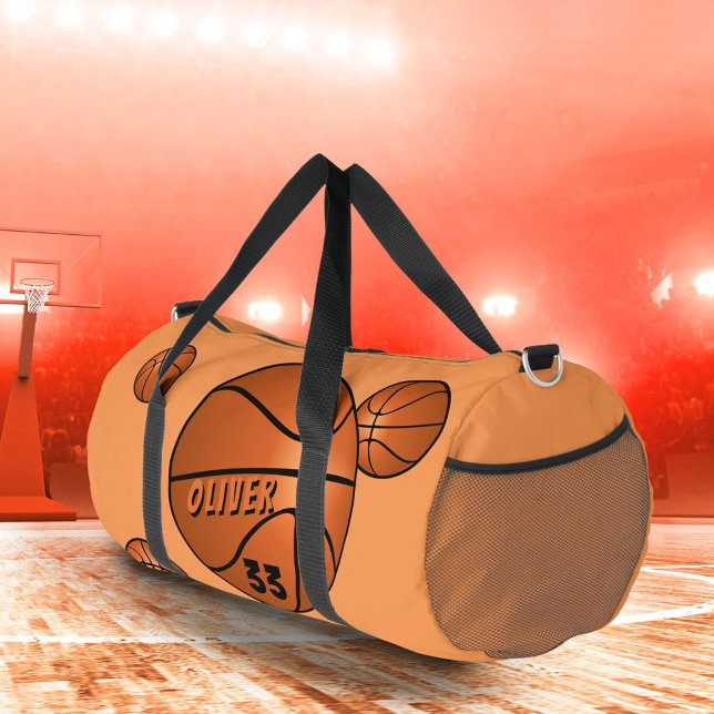 Basketball Ball Sports Player Name Number  Duffle Bag (Creator Uploaded)