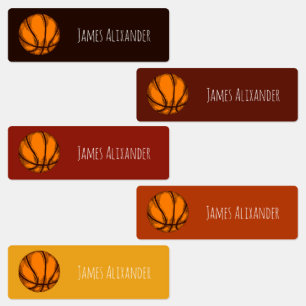 Basketball Ball Sports Simple Name Kids' Labels