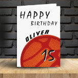 Basketball Ball Sports Teen Boys Happy Birthday Card<br><div class="desc">Basketball Ball Sports Teen Boys Happy Birthday Card. Simple abstract basketball ball. Modern basketball birthday card for anyone who loves basketball. Personalise with your name and age on the ball.</div>
