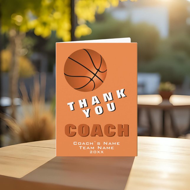 Basketball Ball Thank you Coach Card (Creator Uploaded)
