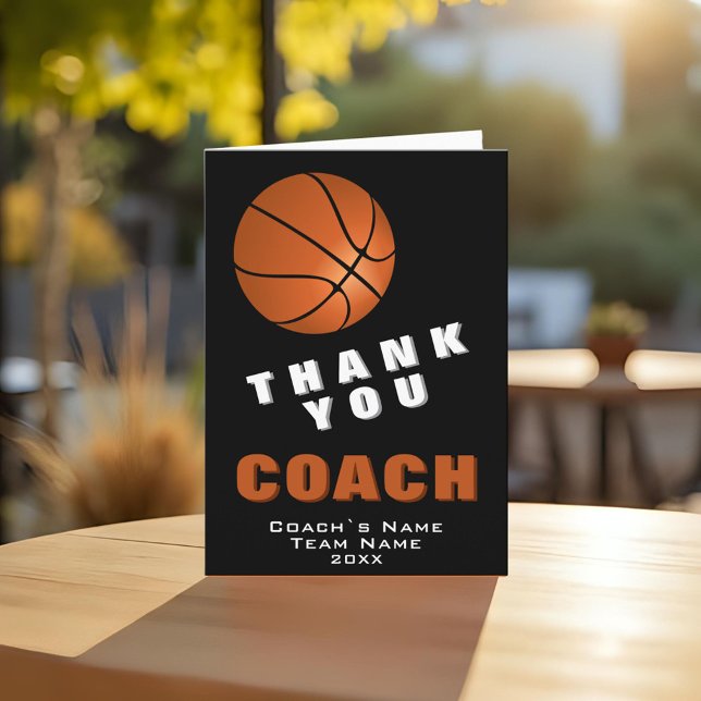 Basketball Ball Thank you Coach Card (Creator Uploaded)