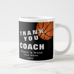 Basketball Ball Thank you Coach  Large Coffee Mug