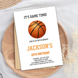 Basketball Ball White Invitations