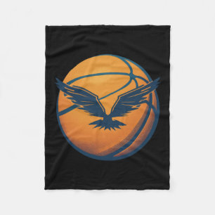 Basketball Ball With Eagle  Fleece Blanket