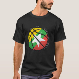Basketball Ball With The Flag Of Myanmar T Shirt