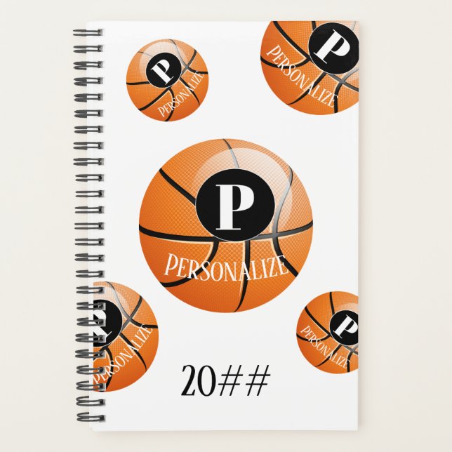 Basketball Baller Monogram Custom Name Planner (Front)