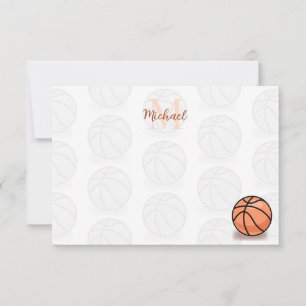 Basketball Balls Boys Men Custom Name Fan Card