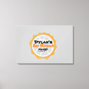 Basketball Bar Mitzvah Sign In Memory Board