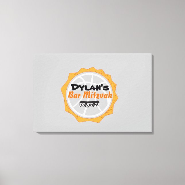 Basketball Bar Mitzvah Sign In Memory Board (Front)