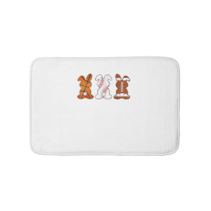 Basketball Baseball Football Sports Easter Bunny R Bath Mat