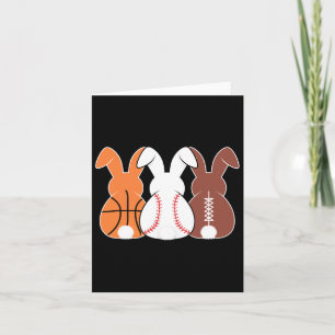 Basketball Baseball Football Sports Easter Bunny R Card