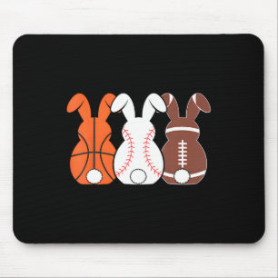 Basketball Baseball Football Sports Easter Bunny R Mouse Pad