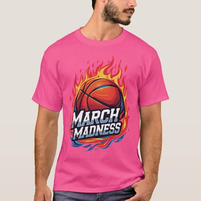 Basketball Beach in March Madness Flames T-Shirt (Front)