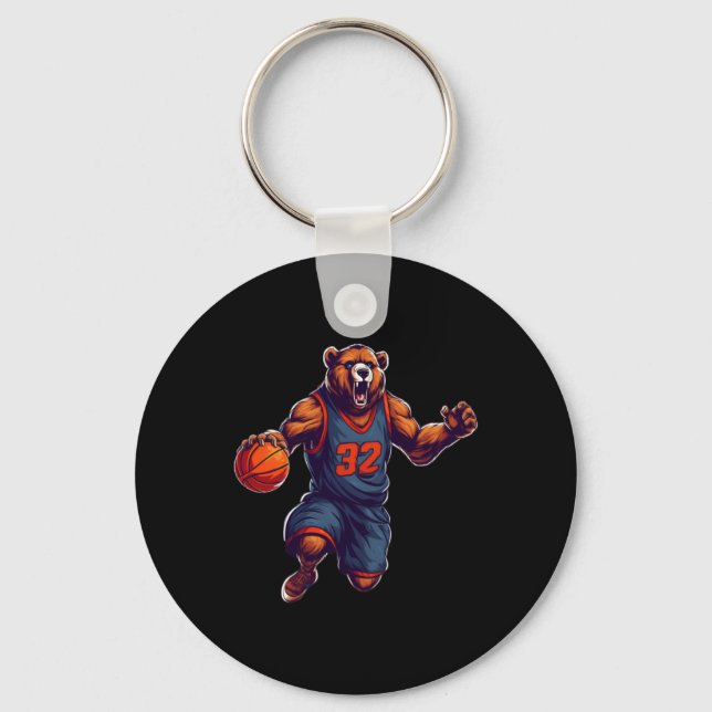 Basketball Bear 1  Key Ring (Front)