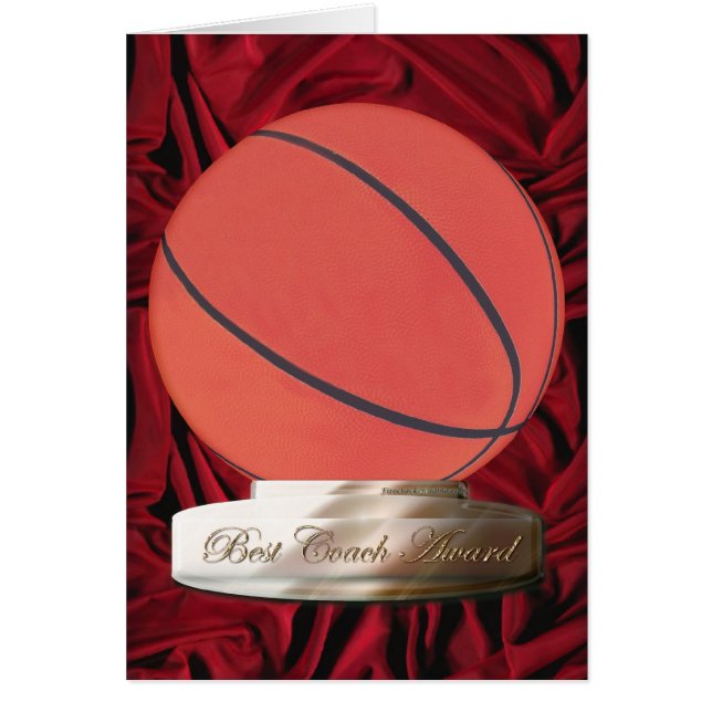 Basketball Best Coach Award Card (Front)