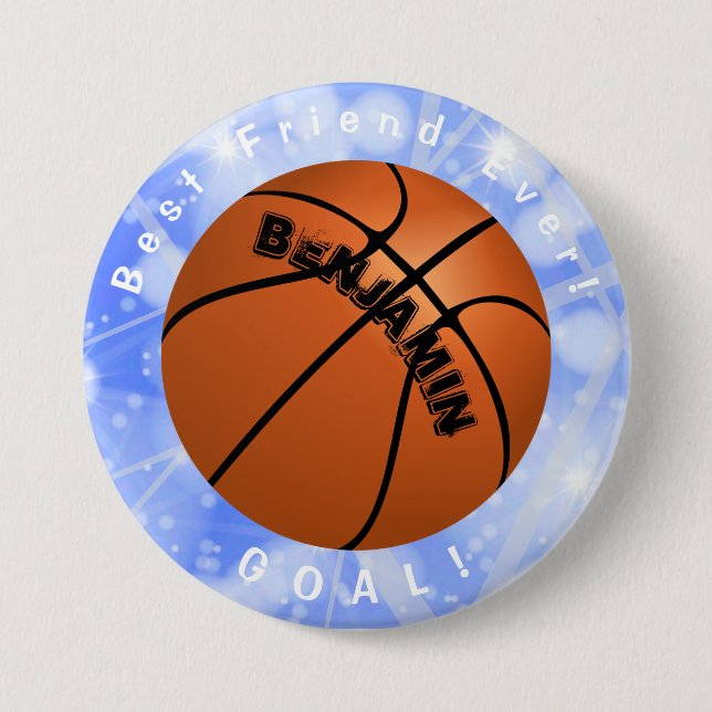 Basketball Best Friend Ever Button HAMbyWG (Front)