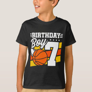 Basketball Birthday 7 Year Old Boy 7th Birthday T-Shirt
