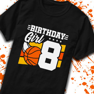 Basketball Birthday 8 Year Old Girl 8th Birthday T-Shirt