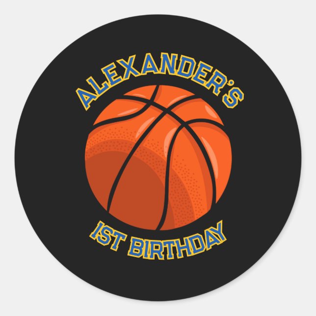 Basketball Birthday Bash Sticker (Front)