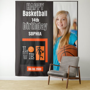 Basketball Birthday, Basketball Girl Player Tapestry