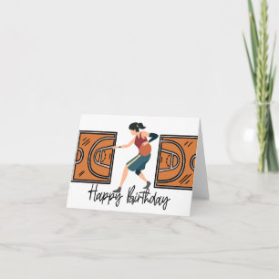 Basketball Birthday card with ball for woman