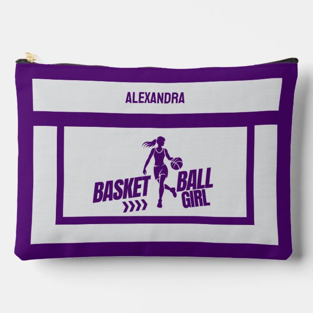 Basketball Birthday Gift, Basketball Player Girl,  Accessory Pouch (Front)