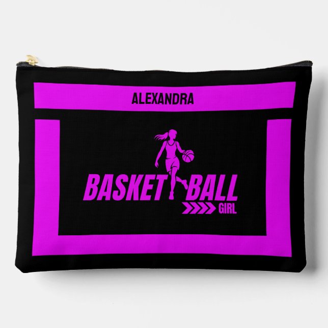 Basketball Birthday Gift, Basketball Player Girl,  Accessory Pouch (Front)