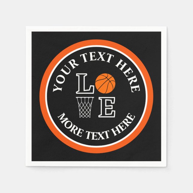 Basketball Birthday Gift, Basketball Team Player Napkin (Front)