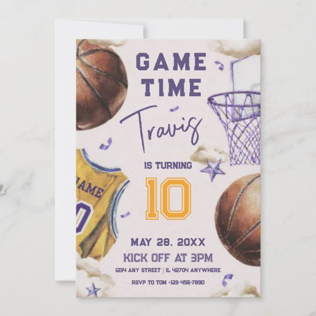 basketball birthday invitation (Front)