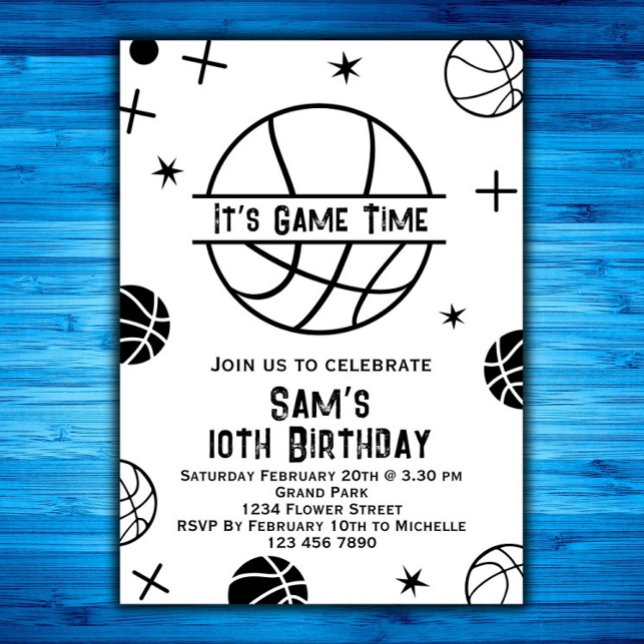 Basketball Birthday Invitation, Basket Ball Party  Invitation (Creator Uploaded)