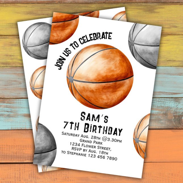 Basketball Birthday Invitation Basketball Party (Creator Uploaded)