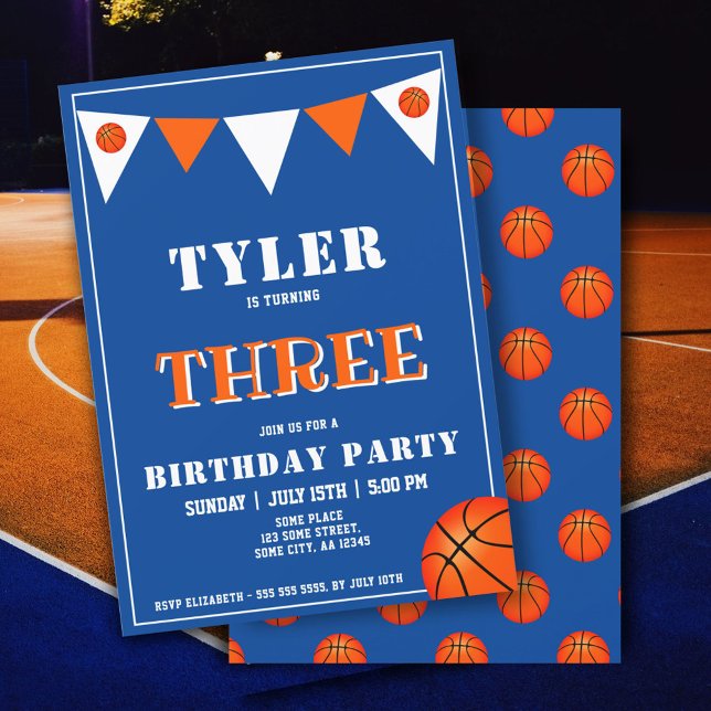 Basketball Birthday Invitation Boy 3rd Birthday (Creator Uploaded)