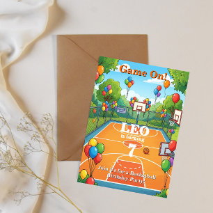 Basketball Birthday Invitation Boy Game On
