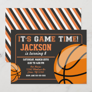 Basketball Birthday Invitation Chalkboard