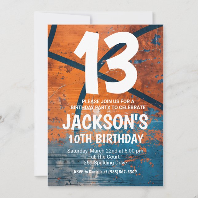 Basketball Birthday Invite (Front)