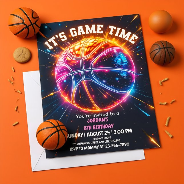 Basketball Birthday Kids Party Boys Birthday Invitation (Creator Uploaded)