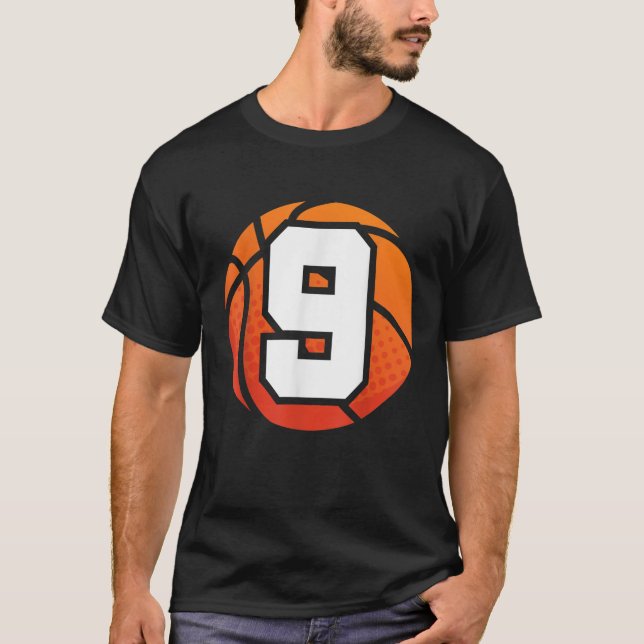 Basketball Birthday Number 9 for Nine Year Old T-Shirt (Front)