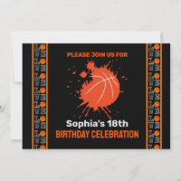 Basketball Birthday Party, Basketball Player  Invi