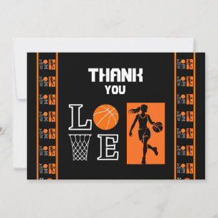 Basketball Birthday Party, Basketball Player Thank You Card