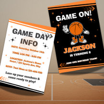 Basketball Birthday Party Game On Custom Invite