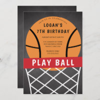 Basketball Birthday Party Invitation