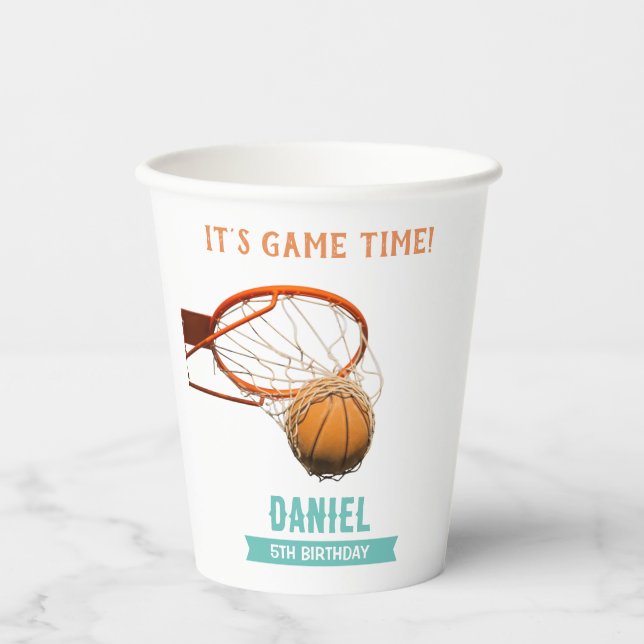 Basketball Birthday Party Paper Cups (Front)